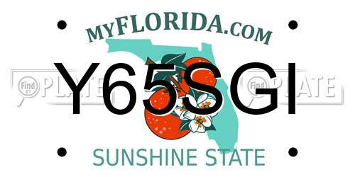Y65SGI Florida License Plate