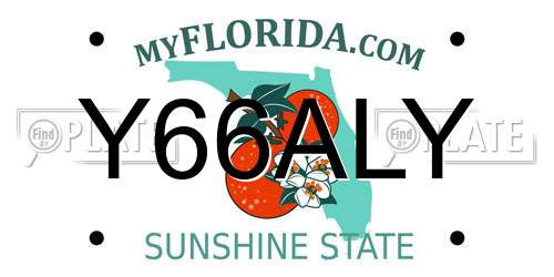 Y66ALY Florida License Plate