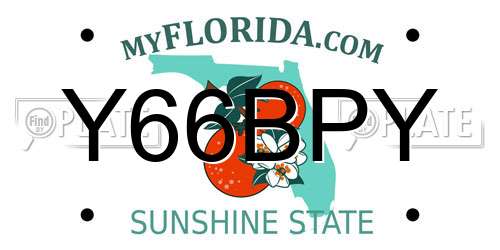 Y66BPY Florida License Plate