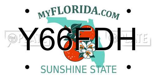 Y66FDH Florida License Plate