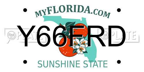 Y66FRD Florida License Plate