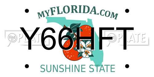 Y66HFT Florida License Plate