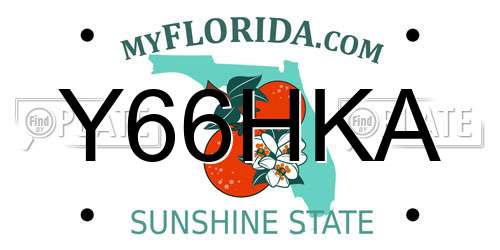Y66HKA Florida License Plate