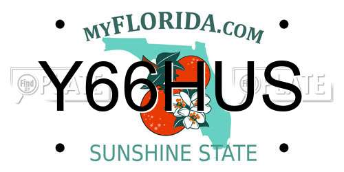 Y66HUS Florida License Plate