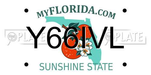 Y66IVL Florida License Plate