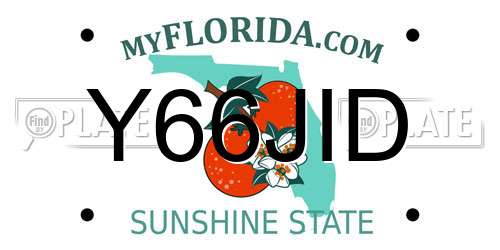 Y66JID Florida License Plate