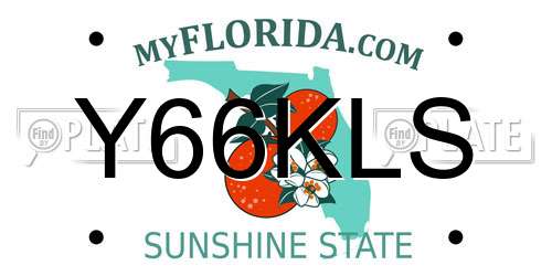 Y66KLS Florida License Plate