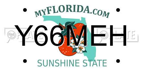 Y66MEH Florida License Plate