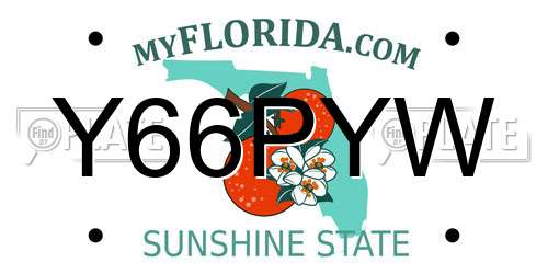 Y66PYW Florida License Plate