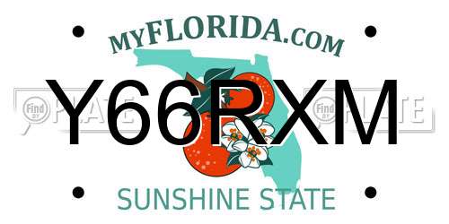 Y66RXM Florida License Plate