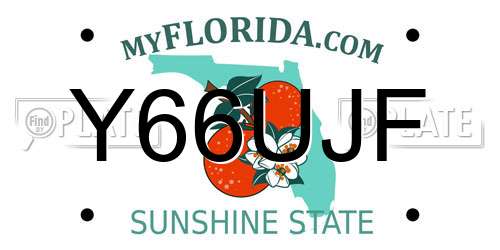 Y66UJF Florida License Plate