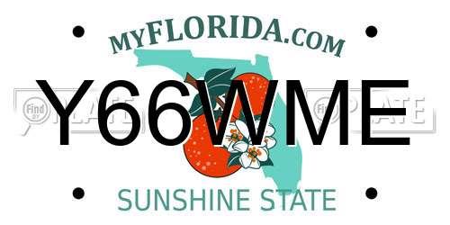 Y66WME Florida License Plate