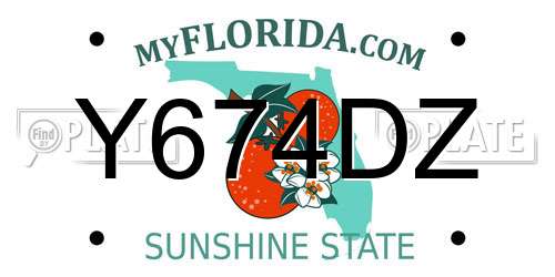 Y674DZ Florida License Plate