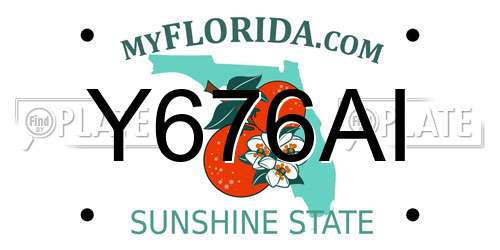 Y676AI Florida License Plate