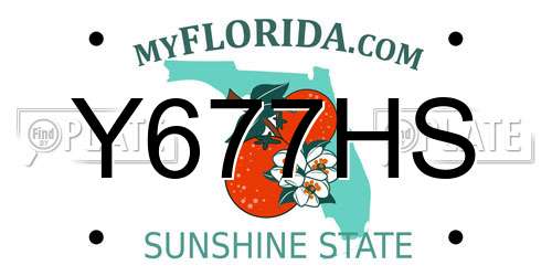 Y677HS Florida License Plate