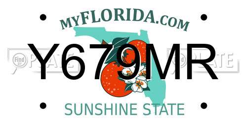 Y679MR Florida License Plate
