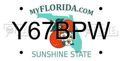 Y67BPW Florida License Plate