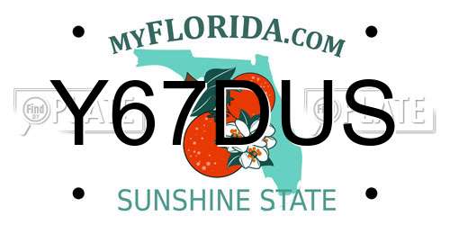 Y67DUS Florida License Plate