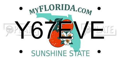 Y67EVE Florida License Plate