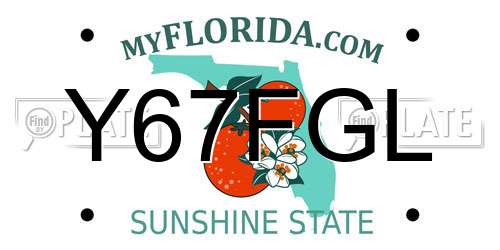 Y67FGL Florida License Plate