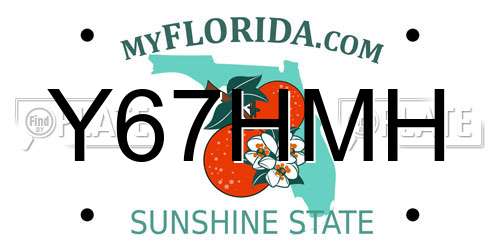 Y67HMH Florida License Plate
