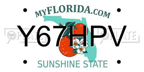 Y67HPV Florida License Plate