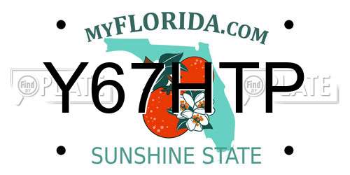 Y67HTP Florida License Plate