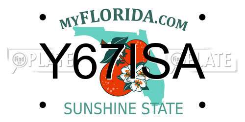 Y67ISA Florida License Plate