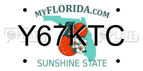 Y67KTC Florida License Plate