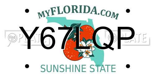 Y67LQP Florida License Plate