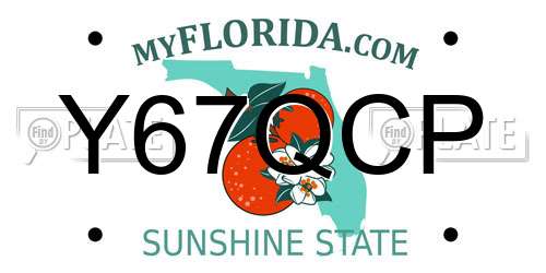 Y67QCP Florida License Plate