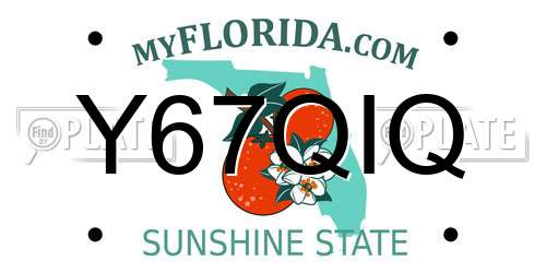 Y67QIQ Florida License Plate