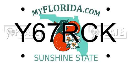 Y67RCK Florida License Plate