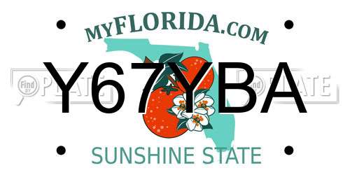 Y67YBA Florida License Plate