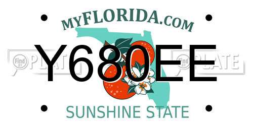 Y680EE Florida License Plate