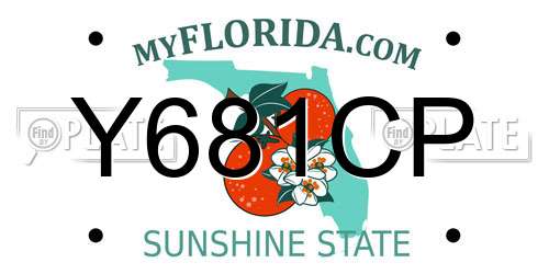 Y681CP Florida License Plate