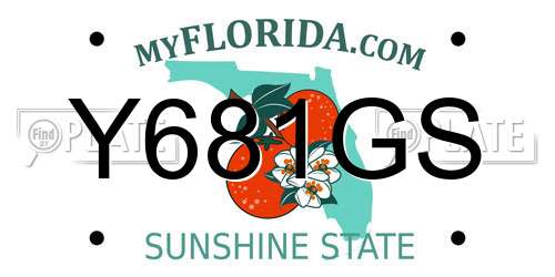 Y681GS Florida License Plate