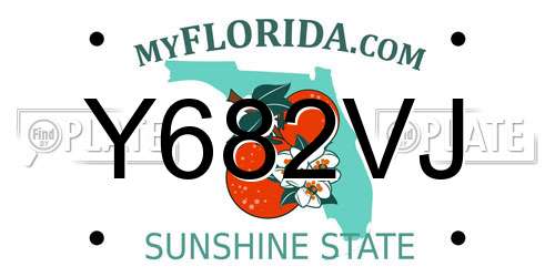 Y682VJ Florida License Plate