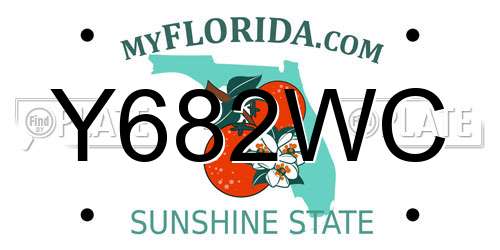 Y682WC Florida License Plate