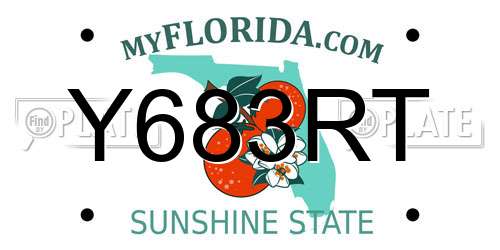 Y683RT Florida License Plate