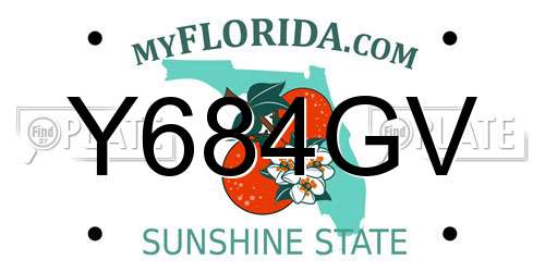 Y684GV Florida License Plate
