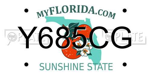 Y685CG Florida License Plate