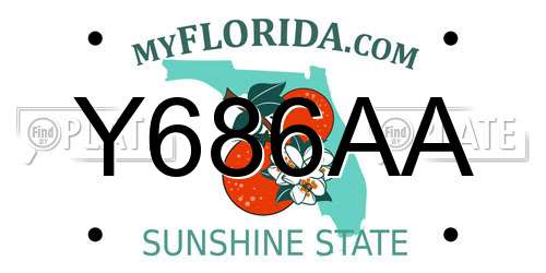 Y686AA Florida License Plate