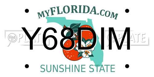 Y68DIM Florida License Plate