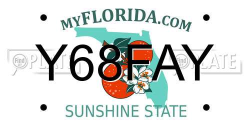 Y68FAY Florida License Plate