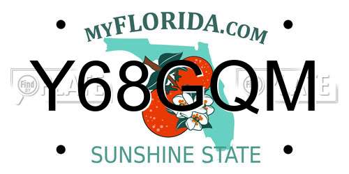 Y68GQM Florida License Plate
