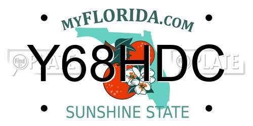 Y68HDC Florida License Plate
