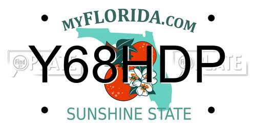 Y68HDP Florida License Plate