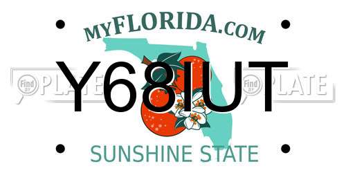 Y68IUT Florida License Plate