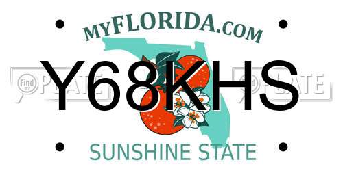 Y68KHS Florida License Plate